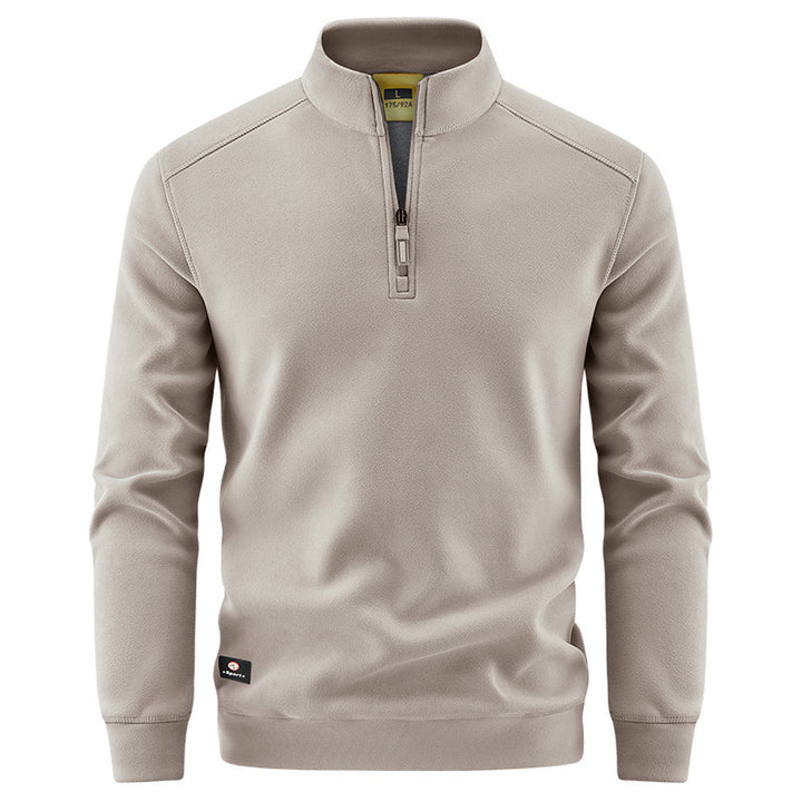 Herren Atmungsaktiver Microfleece-Halbreißverschluss-Pullover mit Stehkragen und Raglanärmeln Drune