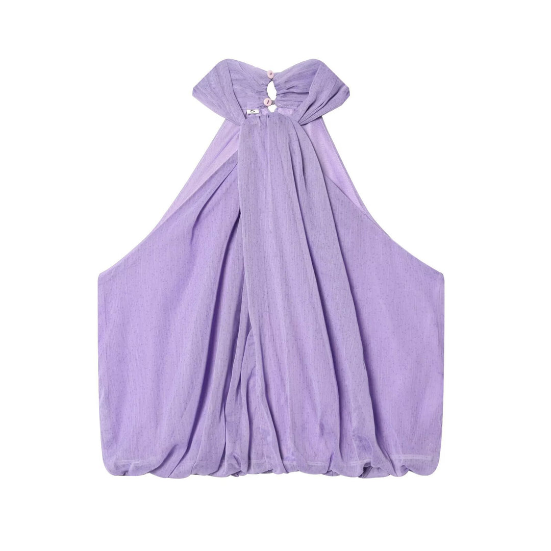 Damen Haltertop mit eleganter Drapierung und hochwertigen Stoffen Drune