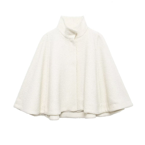 Drune | Wollmischung Stehkragen Cape Jacke