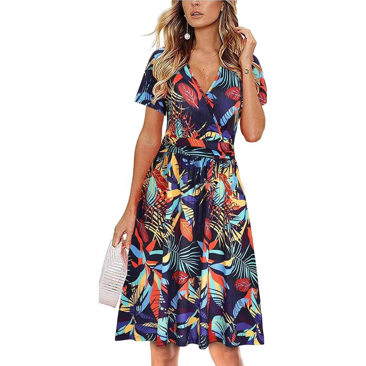 Damen Sommerkleid mit floralen Mustern Drune