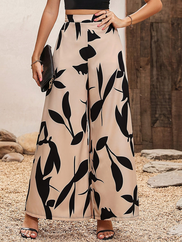 Damen Hochtaillierte Sommerhose mit floralem Druck Drune