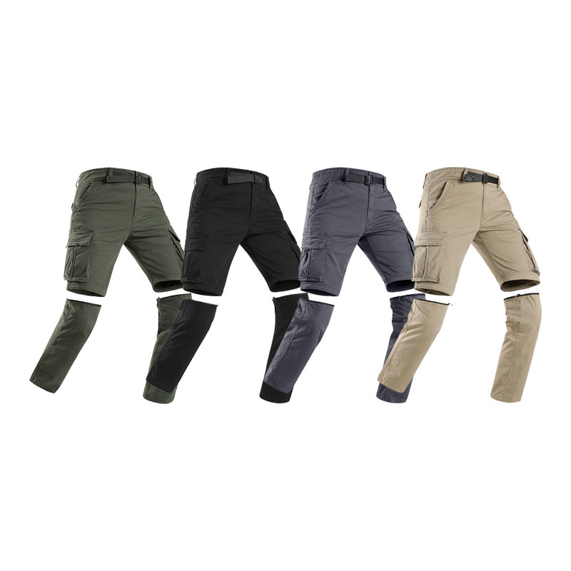 Herren Modulare Cargohose mit Reißverschluss-Beinabtrennung und Multifachtaschen Drune