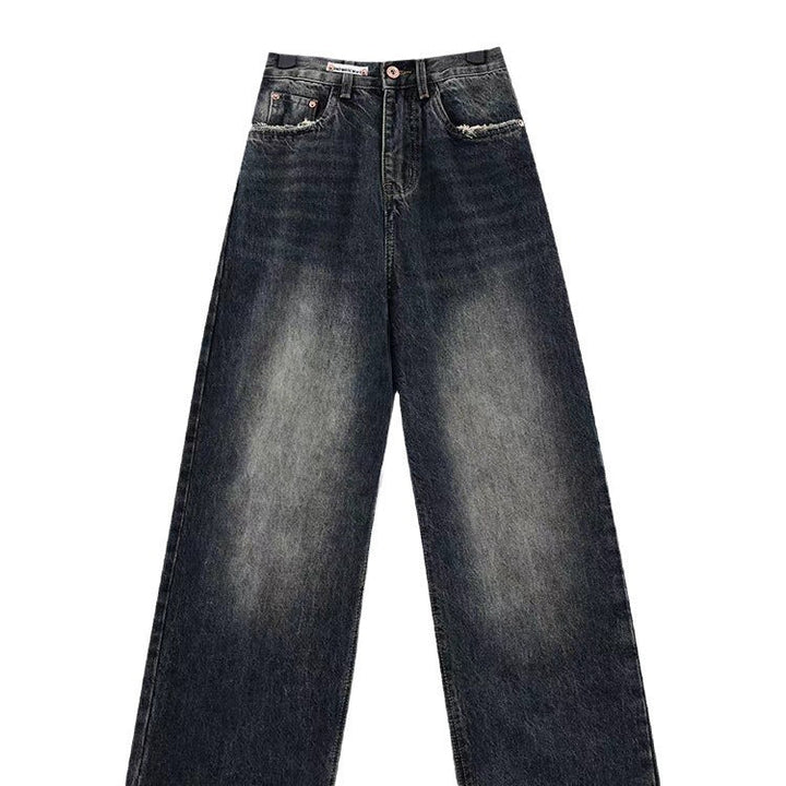 Damen Weite Baggy-Jeans mit authentischem Used-Look Drune
