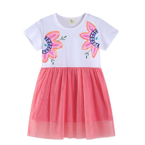 Mädchen Tüllkleid mit floralem Stickdesign Drune