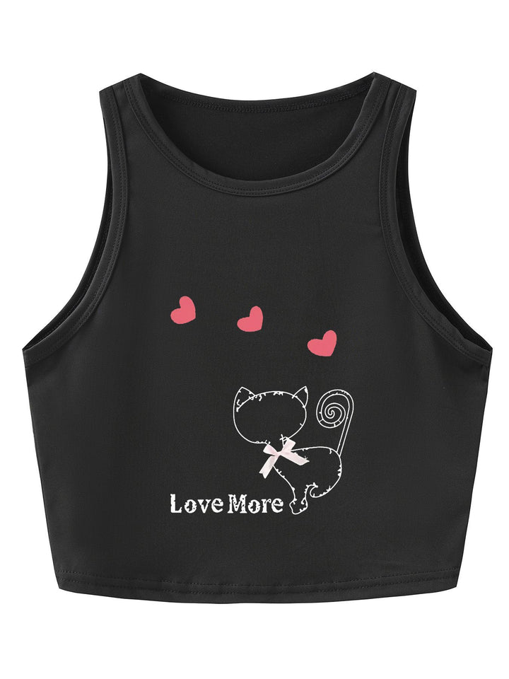 Damen Crop-Top mit auffälligem Schriftzug und körpernahem Schnitt Drune