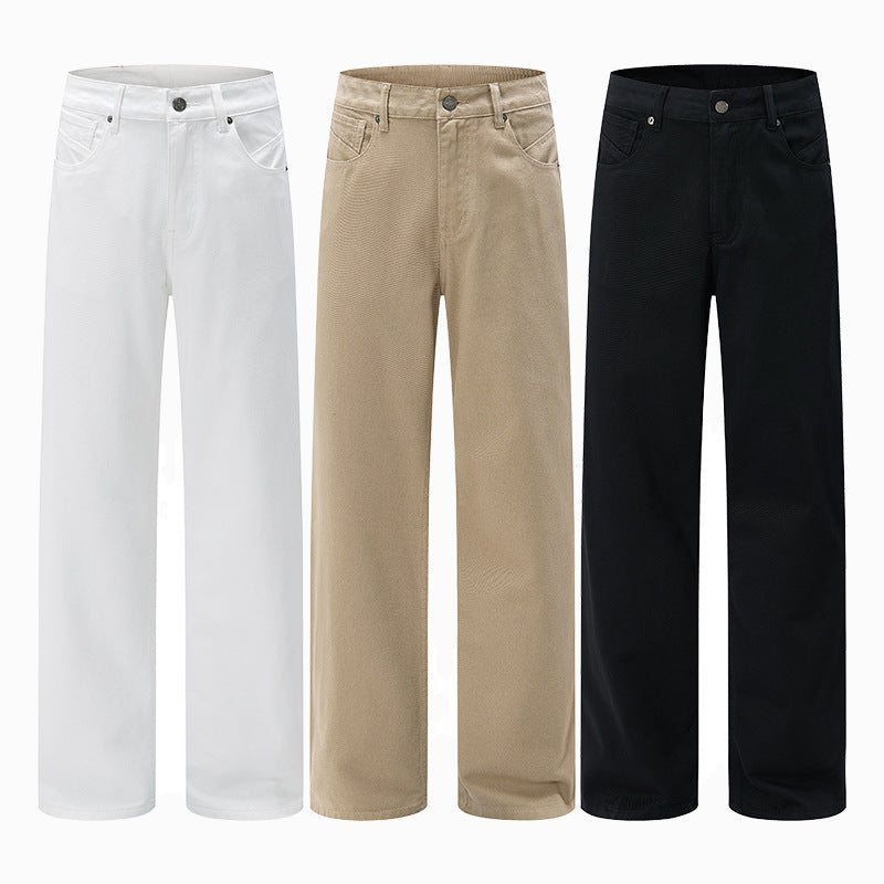 Herren Weitgeschnittene Chinohose aus Baumwoll-Twill mit tiefem Schritt Drune