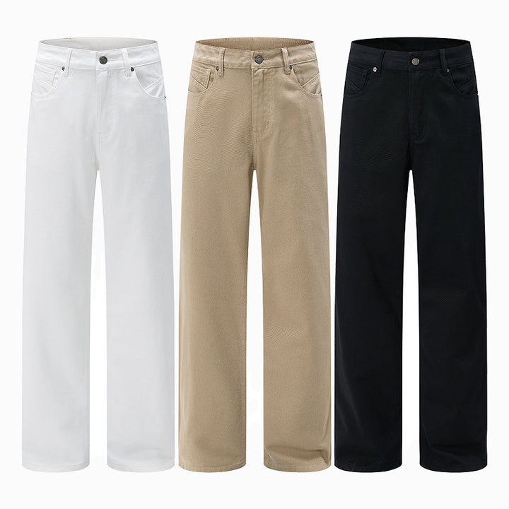 Herren Weitgeschnittene Chinohose aus Baumwoll-Twill mit tiefem Schritt Drune