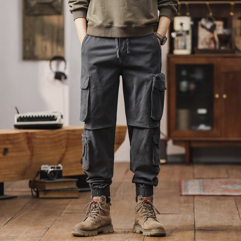 Herren Technische Cargo-Joggerhose mit Tunnelzugbund, Multifunktions‑Taschen und elastischen Beinabschlüssen Drune