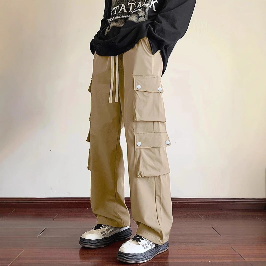 Herren Locker geschnittene Cargo-Jogginghose mit Tunnelzug & Mehrfachtaschen Drune