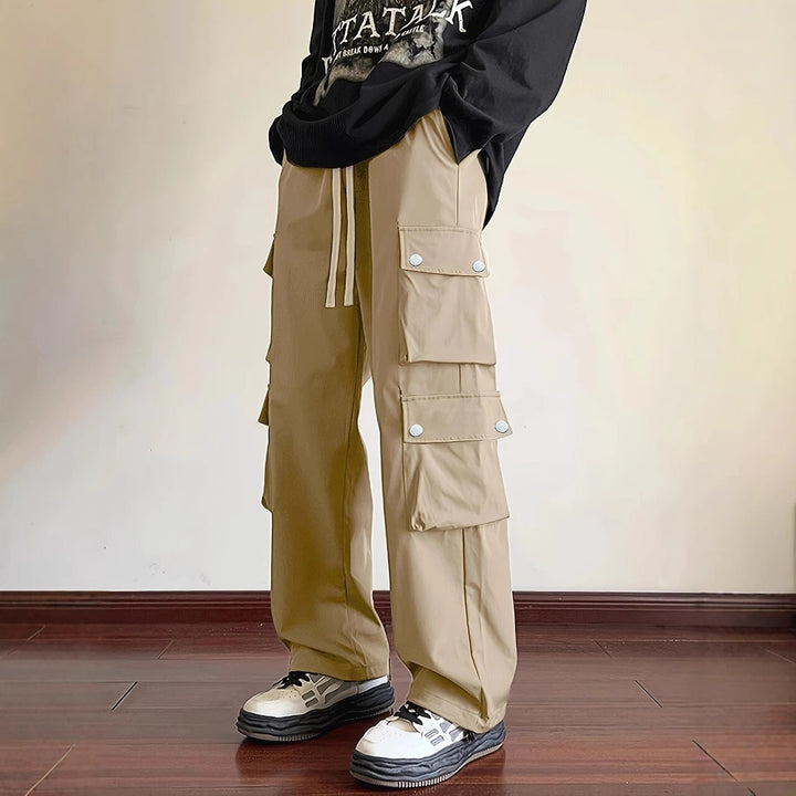 Herren Locker geschnittene Cargo-Jogginghose mit Tunnelzug & Mehrfachtaschen Drune