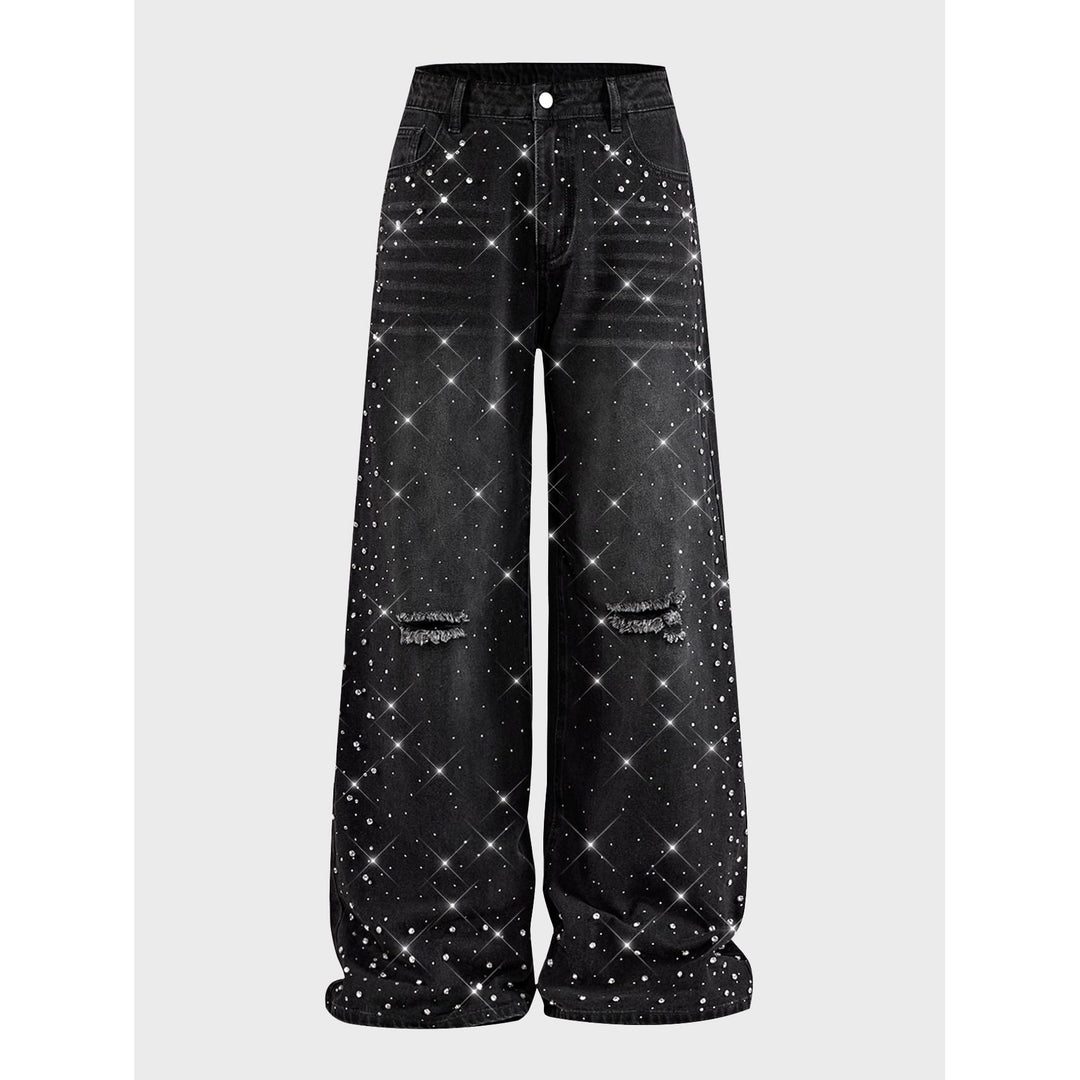 Damen Veredelte Jeans mit weitem Bein Drune