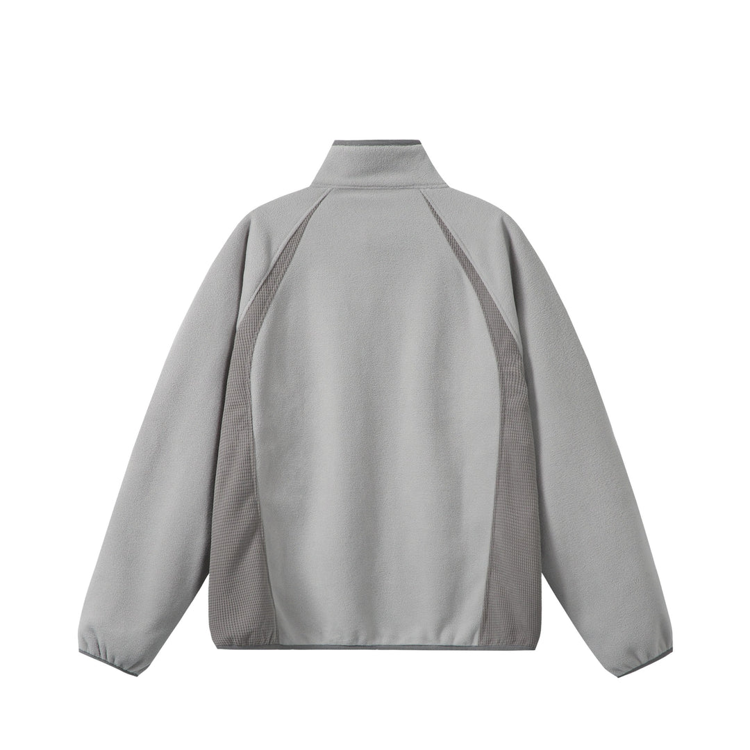 Unisex Fleece-Zippjacke mit Stehkragen und strukturierten Seiteneinsätzen Drune