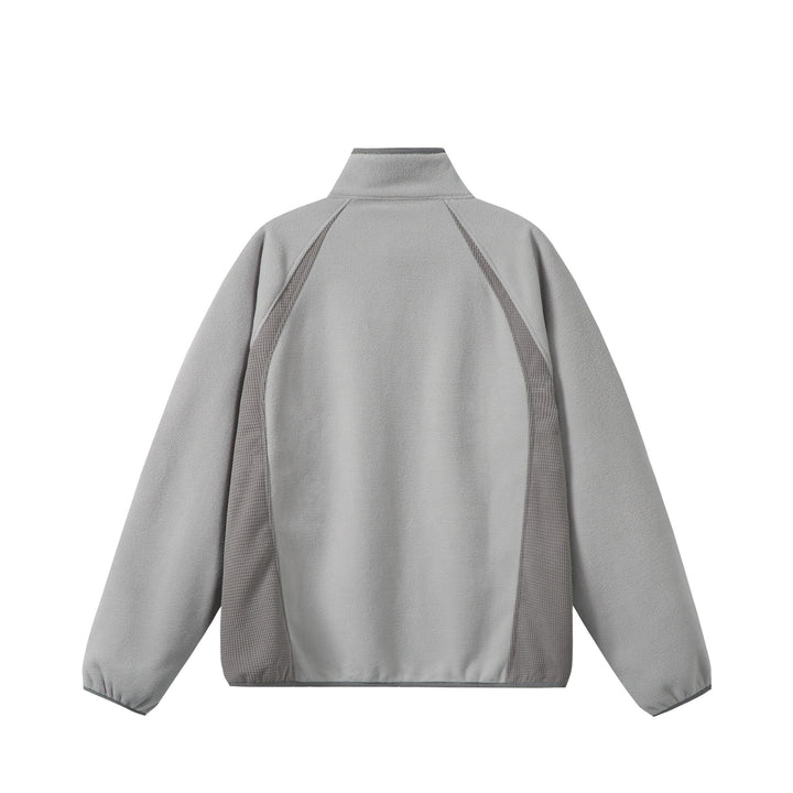 Unisex Fleece-Zippjacke mit Stehkragen und strukturierten Seiteneinsätzen Drune