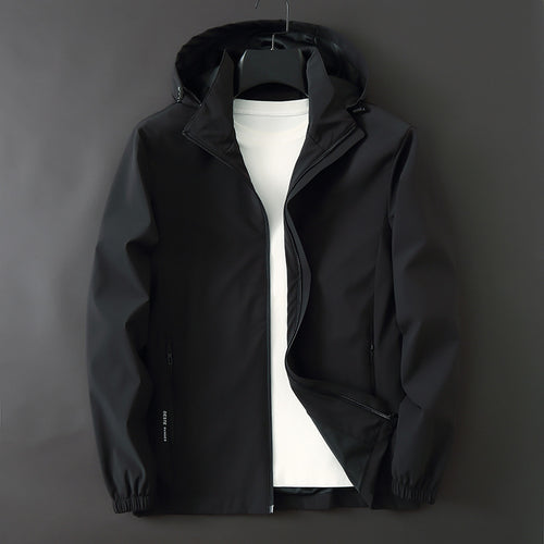 Herren Funktionale Slim‑Softshell‑Kapuzenjacke mit wasserabweisender Beschichtung und elastischen Bündchen Drune