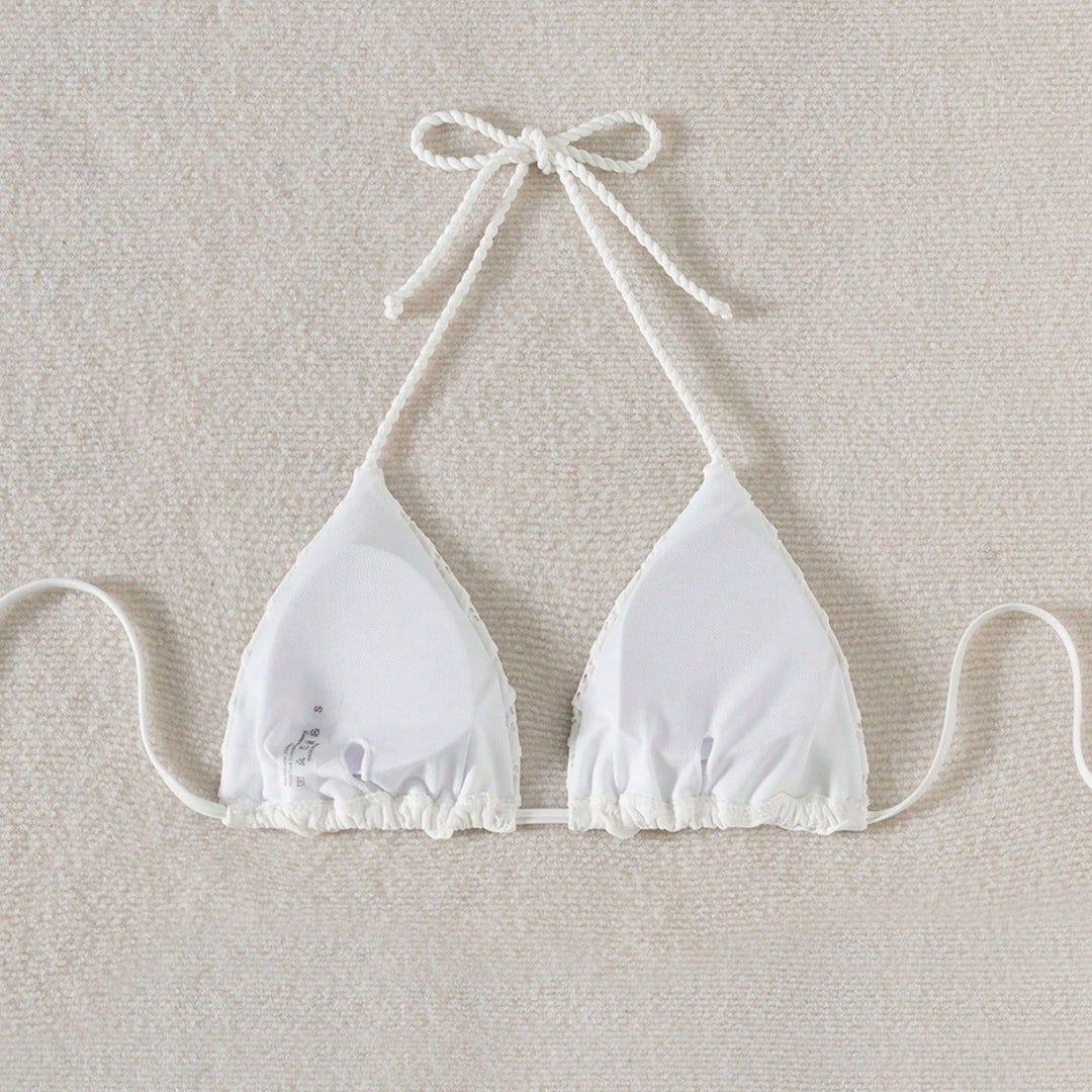 Damen Triangel-Bikini mit verspielten Rüschendetails Drune