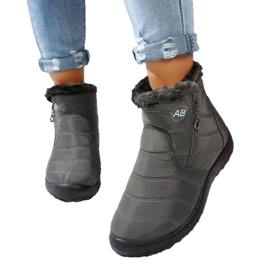 Damen Winterstiefel mit praktischem Reißverschluss und kuscheligem Innenfutter Drune