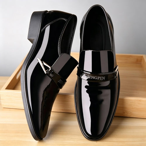 Herren Elegante Schnürschuhe mit Hochglanz Drune