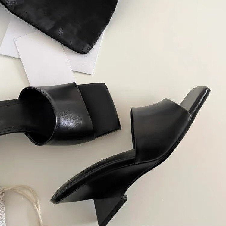 Damen Offene Mules mit elegantem Metallic-Obermaterial und komfortablem Blockabsatz Drune