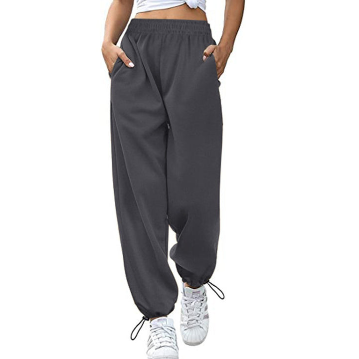 Damen Hohe Taille Entspannte Passform Jogginghose Drune