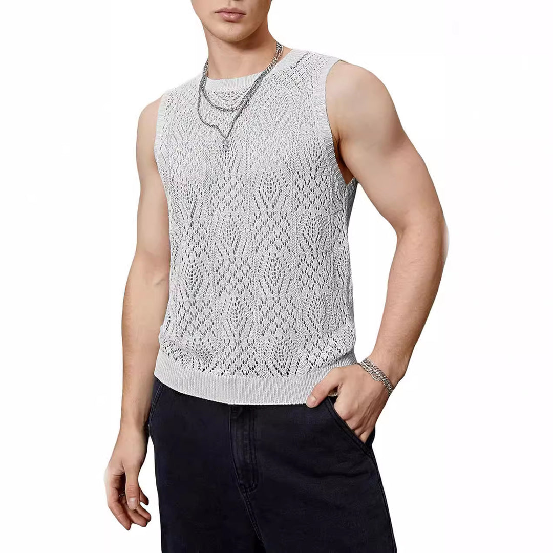 Herren Strickoberteil mit raffiniertem Lochmuster Drune