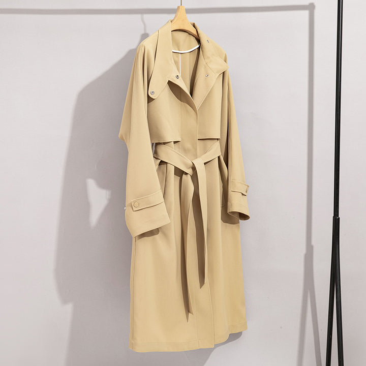 Damen Trenchcoat mit Bindegürtel und abnehmbarem Cape-Detail Drune