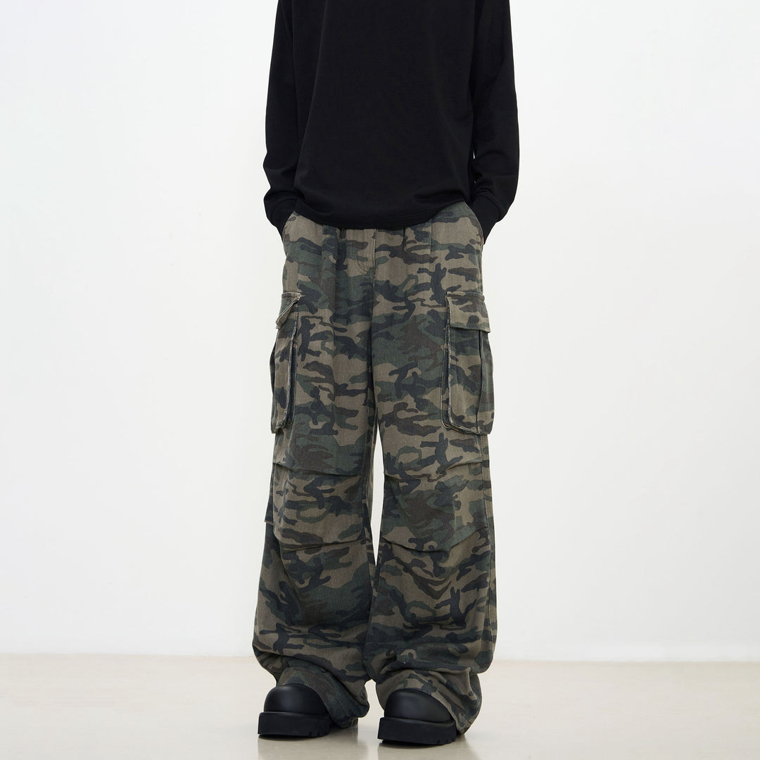 Damen Modische Cargo-Hose mit Camouflage-Muster Drune