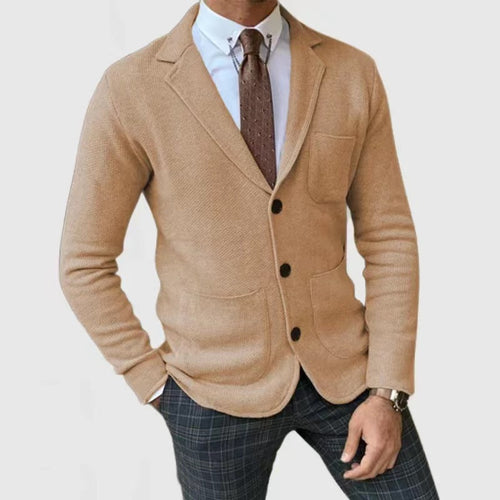 Herren elegante Strickjacke mit Taschen Drune