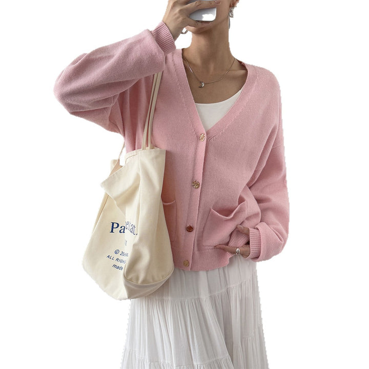 Damen nan kuschelige Oversize-Strickjacke mit aufgesetzten Taschen, weitem Arm und feinem Kaschmir-Mix Drune