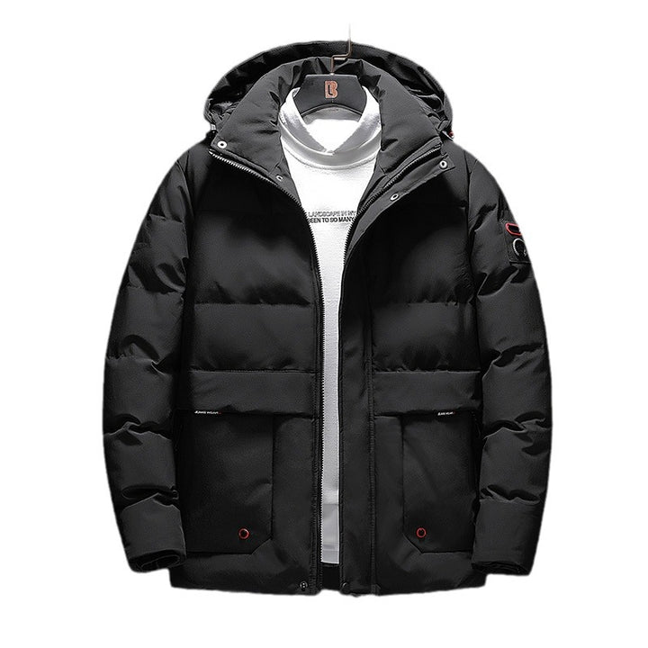 Herren Wattierte Kurzparka mit Kapuze, wasserabweisender Oberfläche und Utility-Taschen Drune