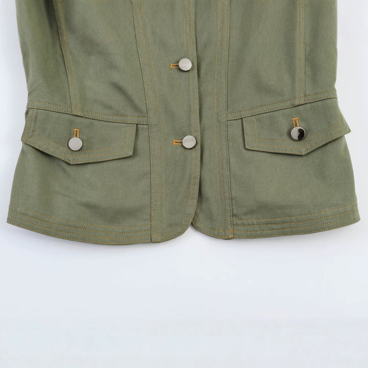 Damen Utility-Fieldjacke mit Stehkragen, Schulterpatten und Pattentaschen Drune