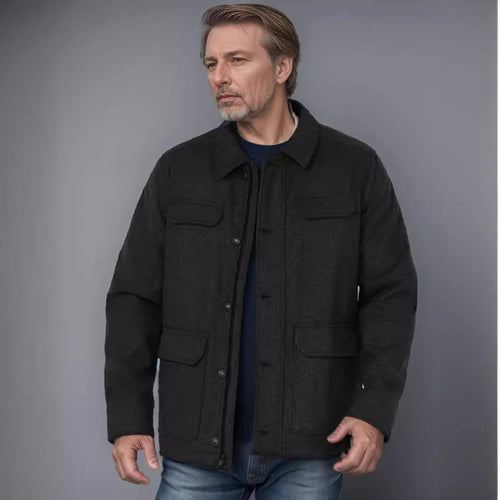 Herren modische Jacke mit praktischen Taschen Drune