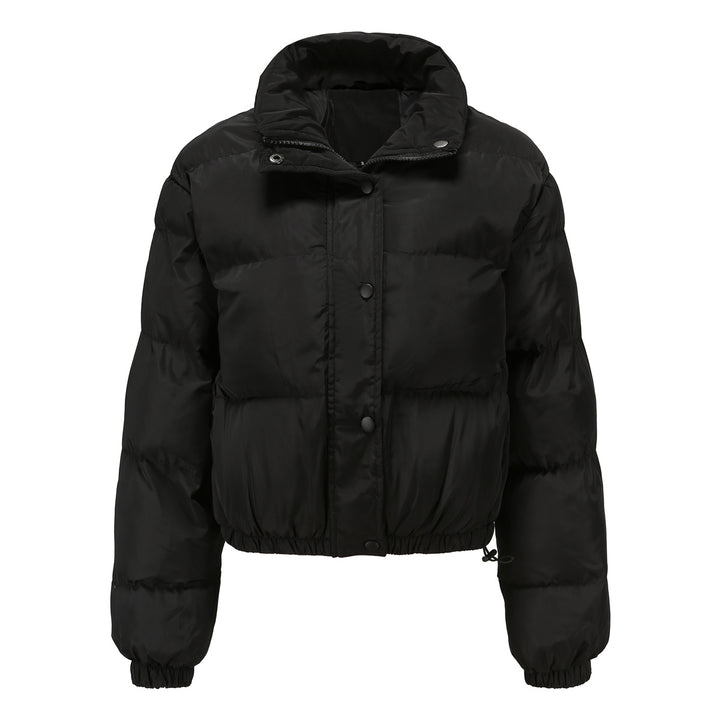 Damen nan kurze gesteppte Winterjacke mit Stehkragen und Kordelzug Drune