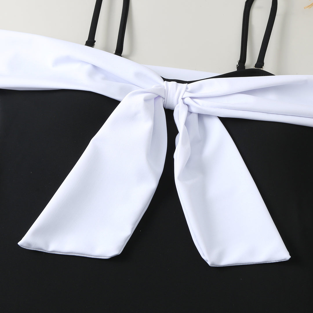 Damen Einteiler Badeanzug mit elegantem Wickel-Design und hohem Beinausschnitt Drune