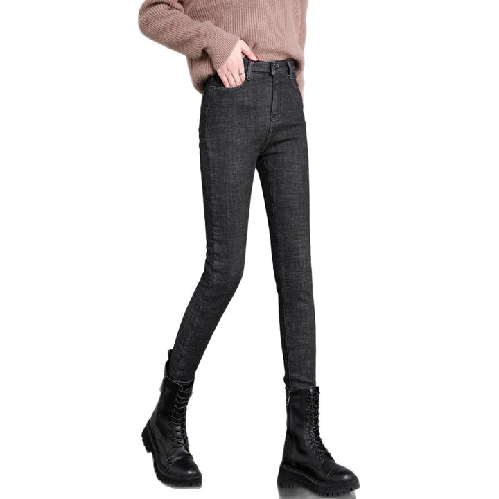 Damen nan hoch geschnittene Röhrenjeans mit formendem Stretchbund und schmalem Knöchelabschluss Drune