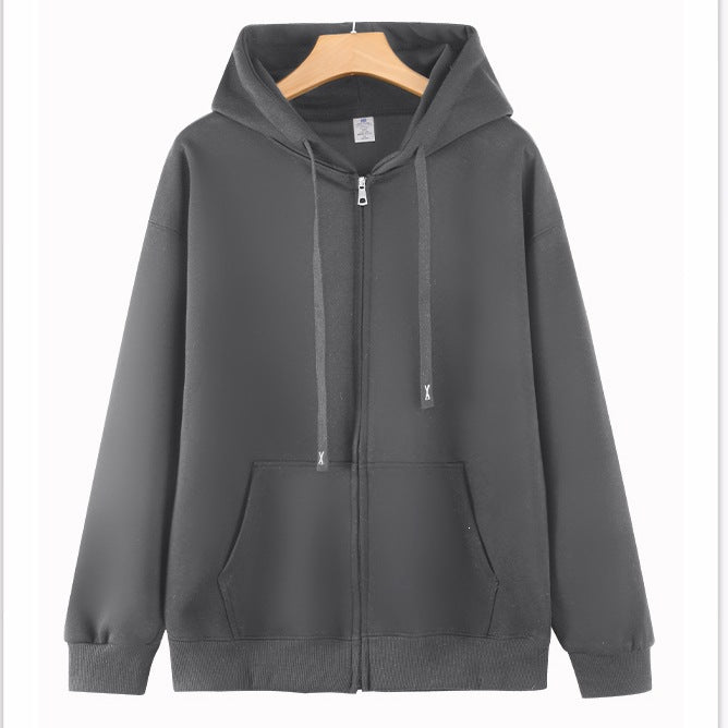 Unisex Oversize-Kapuzenjacke mit durchgehendem Reißverschluss & gerippten Bündchen Drune