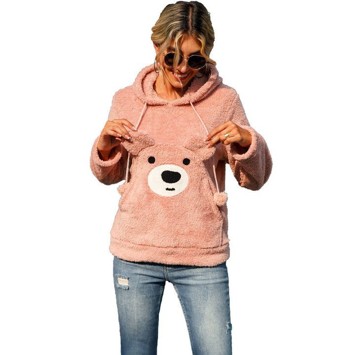 Damen Kuscheliger Hoodie mit tierischem Motiv Drune