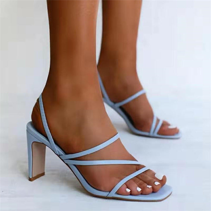 Damen elegante Absatzsandalen mit modischem Riemendesign Drune