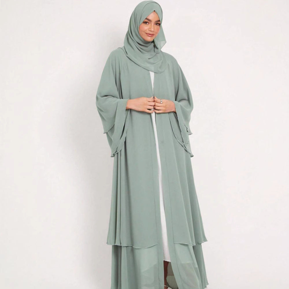 Damen Elegante und fließende lange Kaftan mit offenen Ärmeln Drune