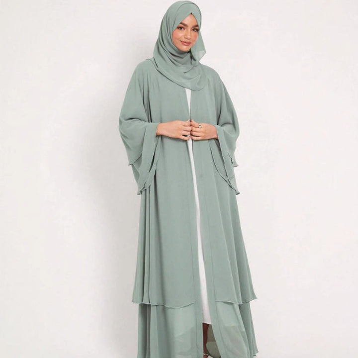 Damen Elegante und fließende lange Kaftan mit offenen Ärmeln Drune