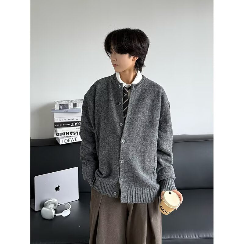 Damen Modischer Strick-Cardigan mit Rundknopfleiste Drune