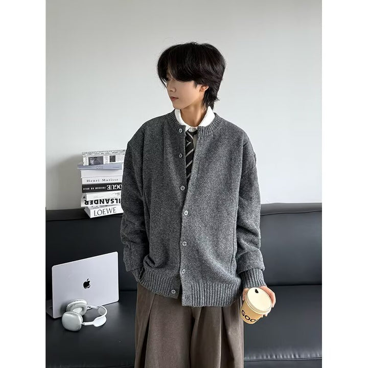 Damen Modischer Strick-Cardigan mit Rundknopfleiste Drune