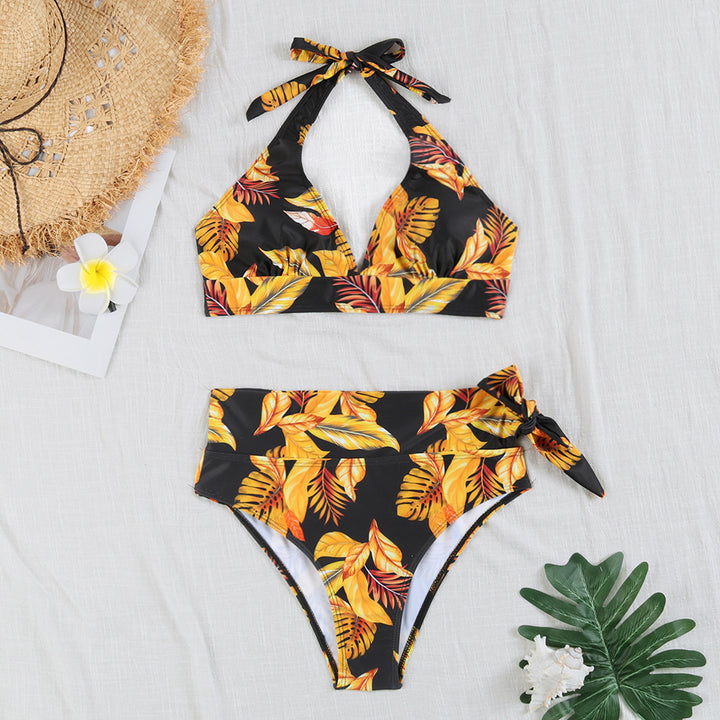 Damen Triangel-Bikini mit verstellbaren Bindebändern und floralem Design Drune