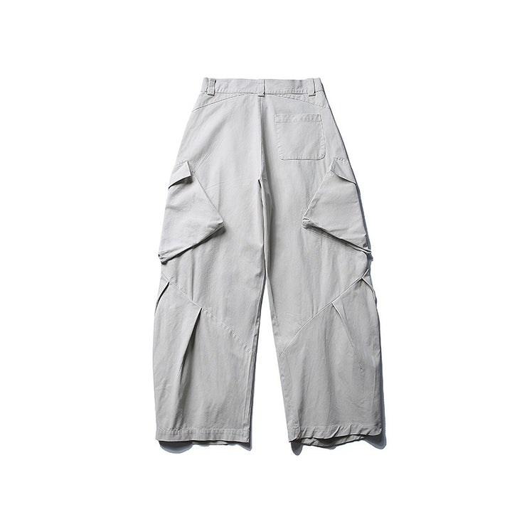 Herren weite Cargo-Hose mit asymmetrischen Klappentaschen und verkürztem Bein Drune
