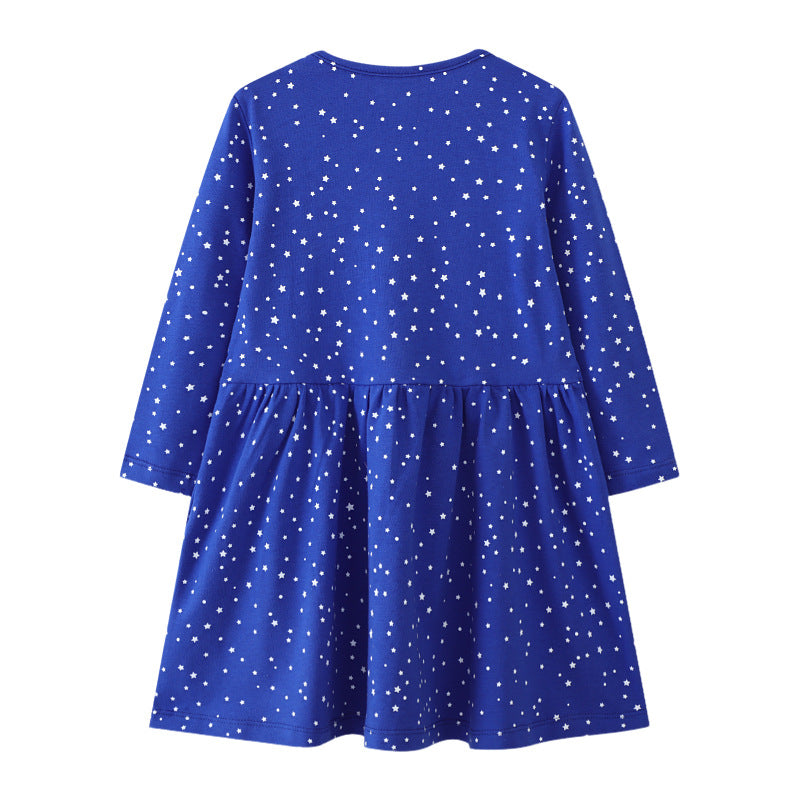 Mädchen Langarmkleid mit Weihnachtsmotiv Drune