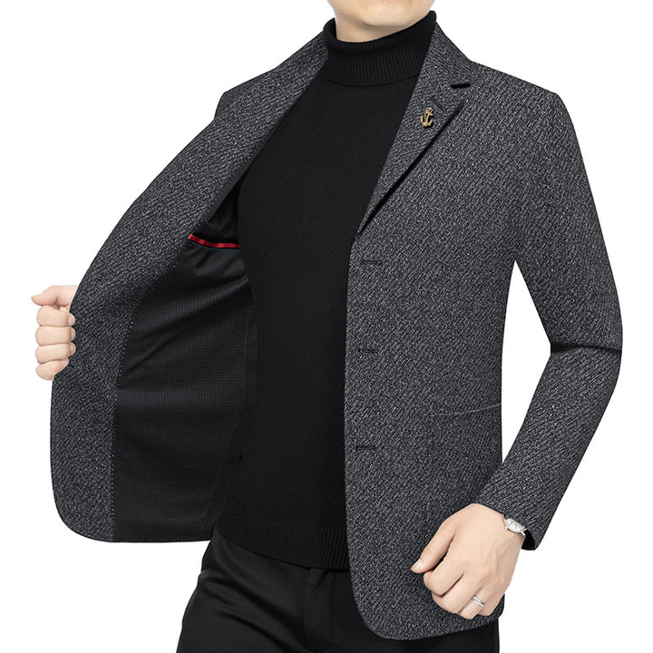 Herren Modernes Einreihiges City-Blazer mit aufgesetzten Taschen und leichter Halbfütterung Drune