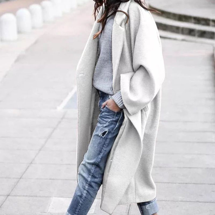 Damen Oversized Wollmantel mit klassischem Revers Drune