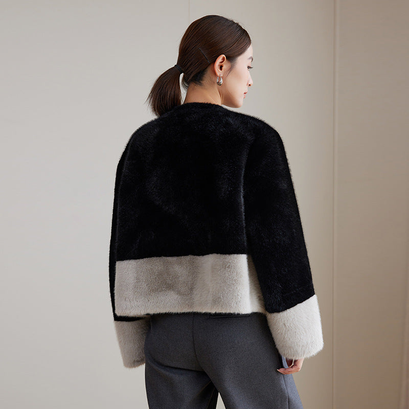 Damen Flauschige Kurzjacke Drune
