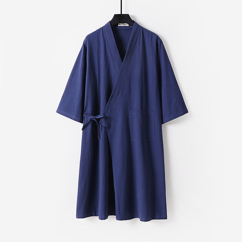 Damen Kimono-Wickelkleid mit Bindegürtel und aufgesetzten Taschen Drune