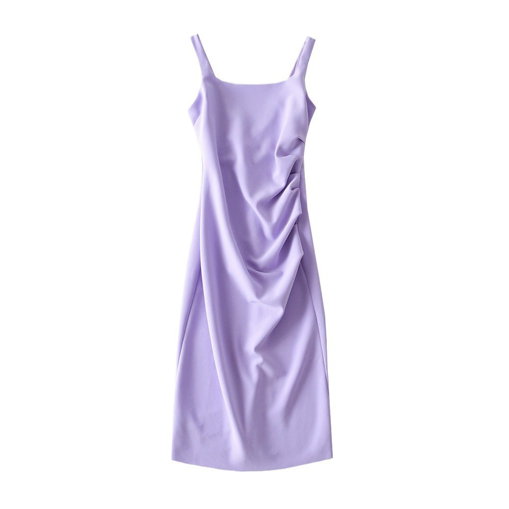 Damen figurbetontes Midi-Kleid mit elegantem Rüschendetail Drune