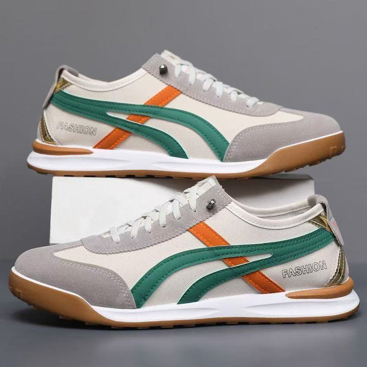 Herren Retro-leichte Low-Top Sneaker mit Canvas-Obermaterial und Wildleder-Overlays Drune